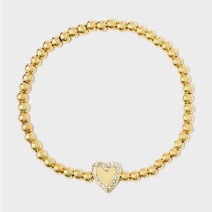 SUGARFIX by BaubleBar Pave Eye or Heart Stretch Bracelet - Gold - NWT